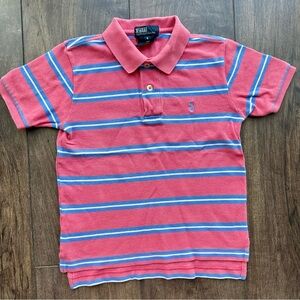 Polo Ralph Lauren Vintage Boys Striped Polo - Size 5 - 100% Cotton - Pink & Blue